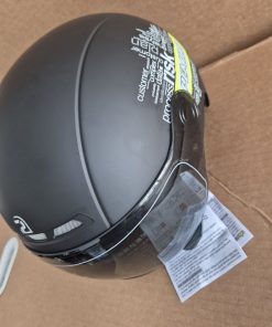 Helmet with visor and ear heated pads