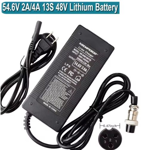 54.6V 2A Power Supply Adapter Charger 3 Prong Jack GX16 for 48v Health Care 13S Lithium battery Charger - Image 4