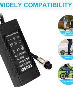 54.6V 2A Power Supply Adapter Charger 3 Prong Jack GX16 for 48v Health Care 13S Lithium battery Charger