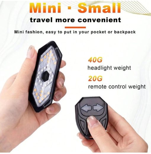 Wireless Remote Control Steering Tail Light, USB Rechargeable Waterproof Night Riding LED Bicycle Bell Warning Light - Image 4